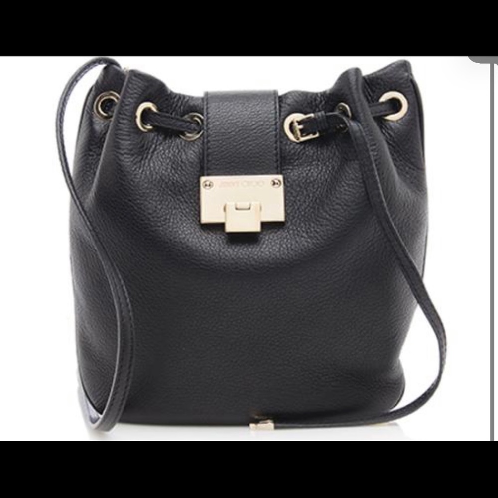 Jimmy Choo Black Leather Bucket Bag